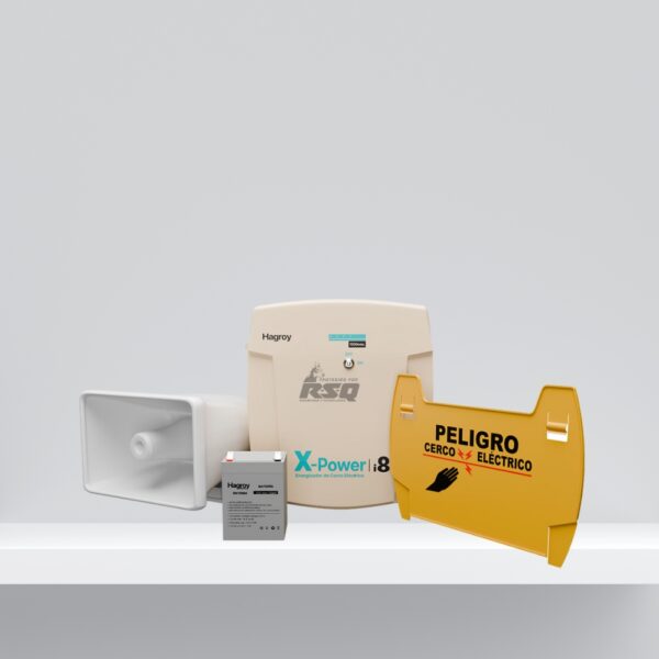 Kit de Electrificador con Sirena y Batería para Cerco Eléctrico XPoweri8 Hagroy